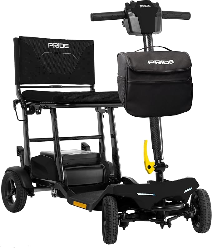 Pride Go Go Super Portable Scooter + Accessories, USA Made, Airline Approved, Foldable Power Electric Scooter for Adults, Lithium Battery, 300 lb Capacity, Weighs Only 41.6 lbs, LED Lighting - Image 2