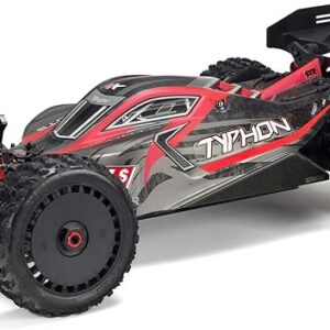 ARRMA RC Car 1/8 Typhon 6S V5 4WD BLX Buggy with Spektrum Firma RTR (Ready-to-Run), Black and Red, ARA8606V5