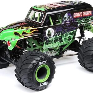 Losi 1/18 Mini LMT Grave Digger 2S 4X4 RTR Brushed Monster Truck Battery & Charger Included Green LOS01026T1