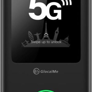 GlocalMe Numen Air 5G Mobile Hotspot, Portable WiFi Hotspot for Travel in 200+ Countries, Ultra High Speed Pocket Hotspot Device with Speed Up to 2.5Gbps, No SIM Card Required, 16 Connected Devices