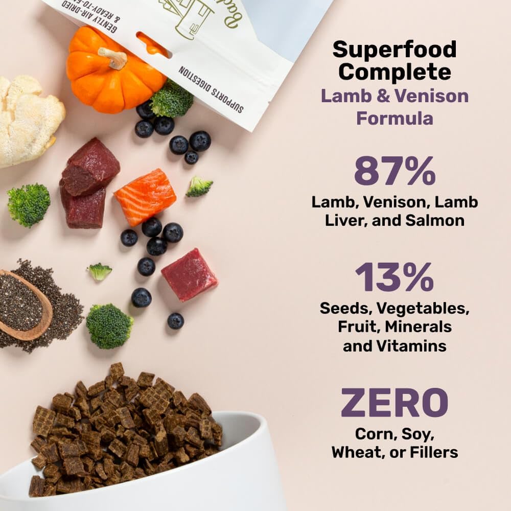 BADLANDS RANCH by Katherine Heigl- Superfood Complete, Air-Dried Adult Dog Food - High Protein, Zero Fillers, Superfood Nutrition (64 Ounce (Pack of 4), Lamb & Venison) - Image 8