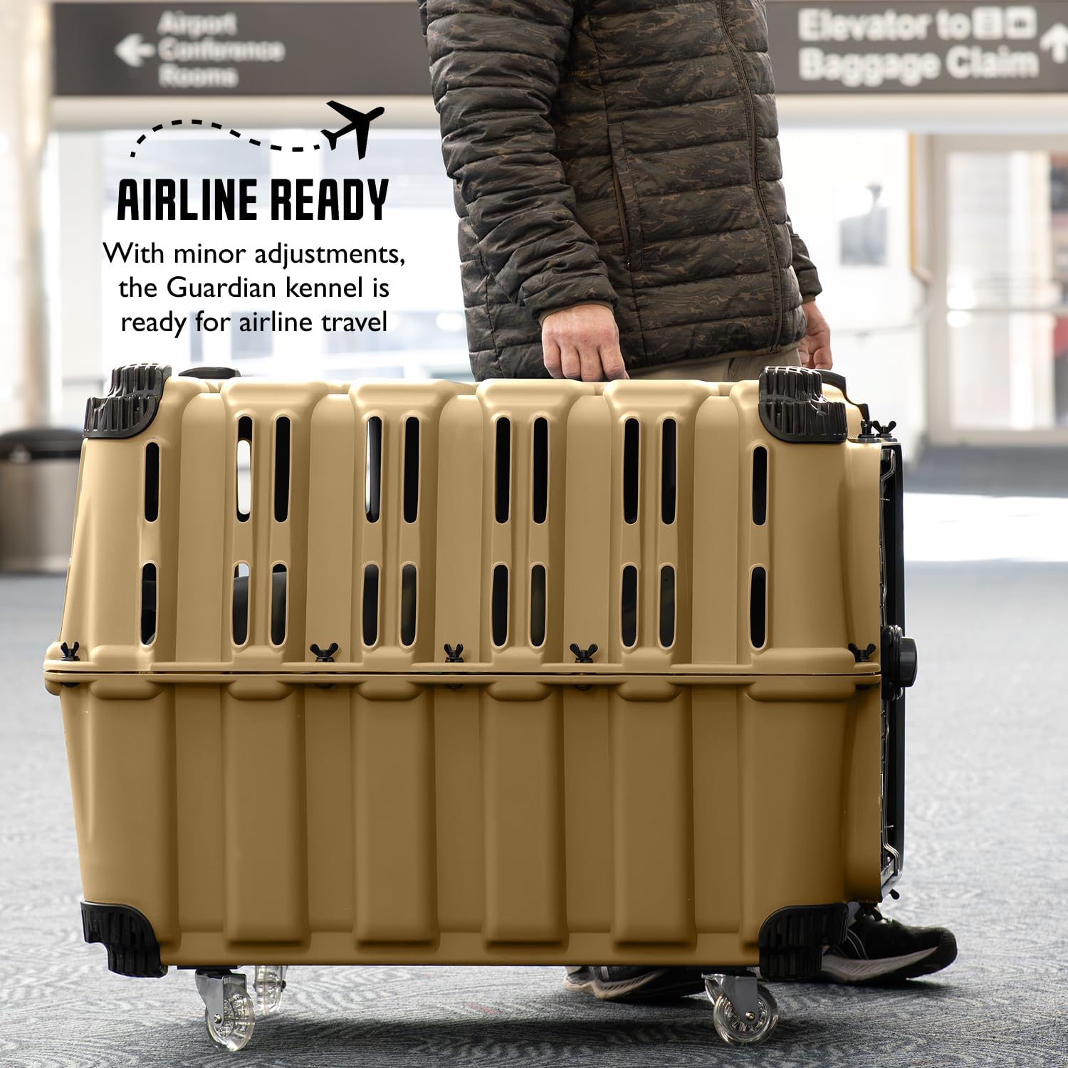 Mammoth Guardian Dog Kennel 36" Heavy Duty Travel & Outdoor Crate for Puppies, Small, Medium & Large Dogs, Secure 3 Bolt Lock, Adventure Ready for Hunting, Camping & Offroad - Image 3