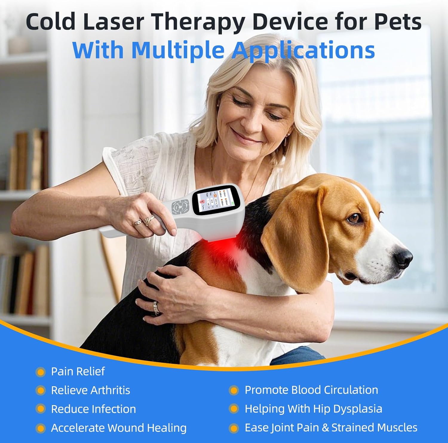 Cold Laser Therapy Device for Dogs, Infrared Red Light Laser Therapy For Dog Joint, 650nm*10+808nm*5+905nm*5+980nm*5, Muscle Relax and Pain Relief, Pet Laser Therapy at Home For Dogs, Cat and Horse - Image 3