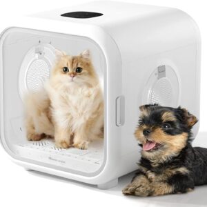 HomeRunPet Cat Dryer, 360° Efficient Automatic and Quiet Box with Smart Temperature Control, Ideal for Small Dogs (50L Drybo Plus Pet Dryer Box)