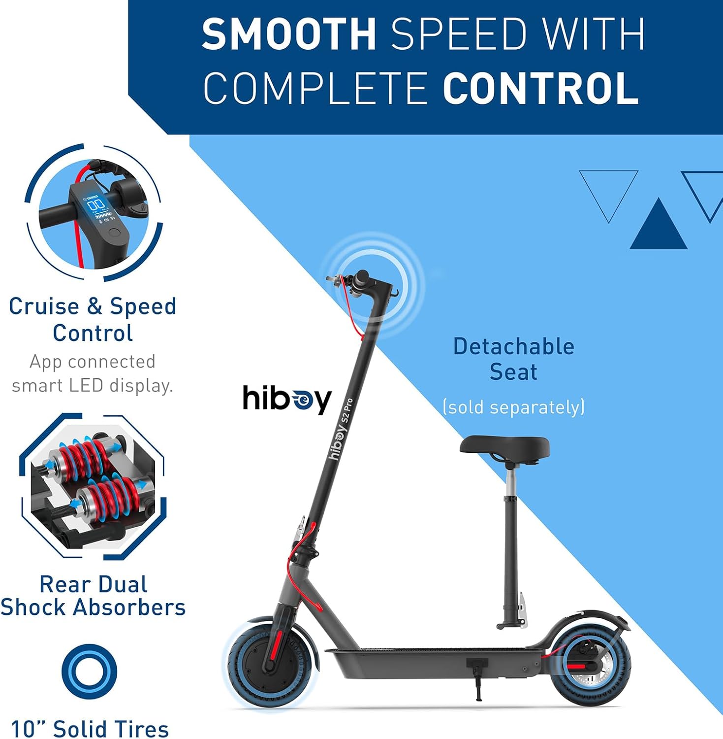 Hiboy S2 Series/MAX Pro/Titan Series Electric Scooter, 350-2000W Motor, 8.5-11" Tires, 17-80 Miles Range E Scooter, 19-31 Mph Folding Commuter Electric Scooter for Adults - Image 6