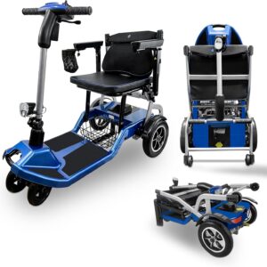 R3b-Electric Scooters for Seniors Adults Ultra Lightweight 37.5 Ibs Electric Folding 4 Wheel Electric Scooter with Cup Holder, Compact & Convenient for Travel Airline Approved