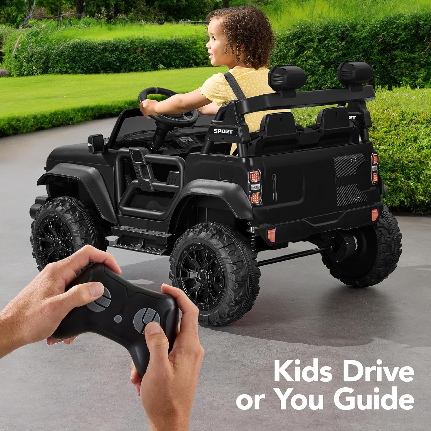 Best Choice Products Kids 24V 2-Seater Electric Ride On Car Truck w/ 132lb Weight Capacity, Parent Control, Bluetooth, LED Lights - Image 4