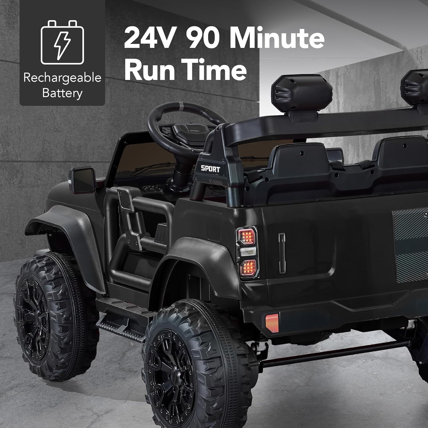 Best Choice Products Kids 24V 2-Seater Electric Ride On Car Truck w/ 132lb Weight Capacity, Parent Control, Bluetooth, LED Lights - Image 5